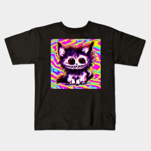 Weird cat neon Kids T-Shirt